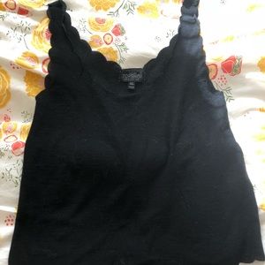 Topshop scalloped-edge tank